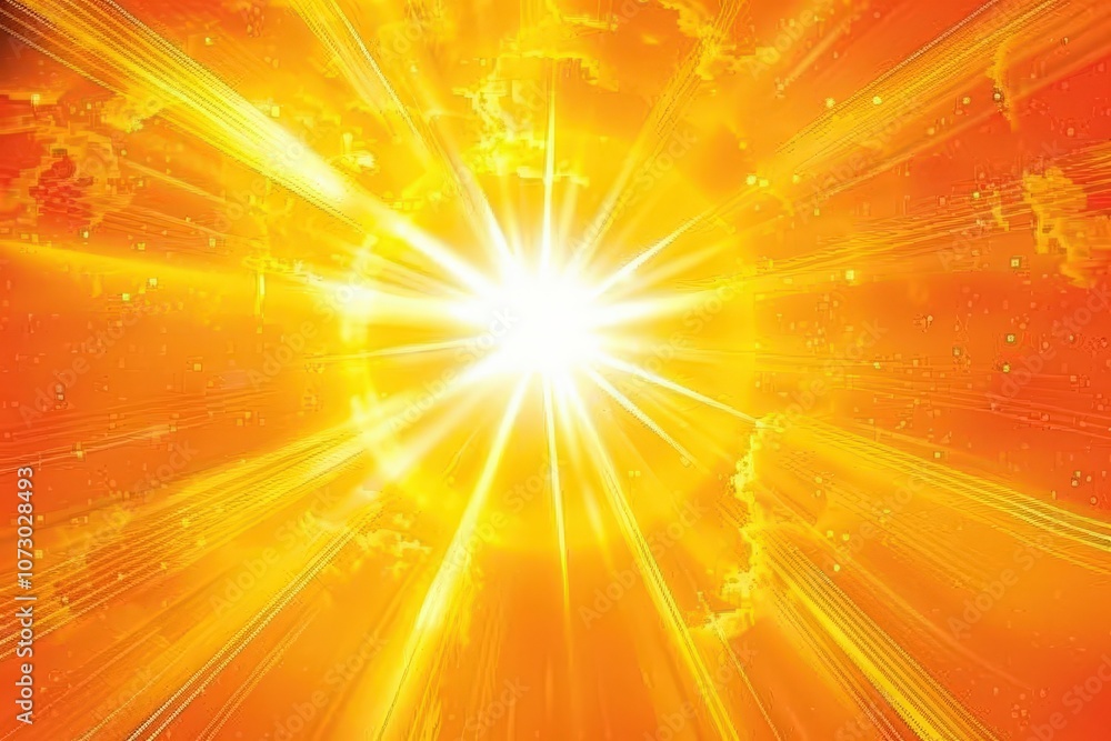 A bright yellow sun with a white circle in the center A bright yellow sun with a white circle in the center