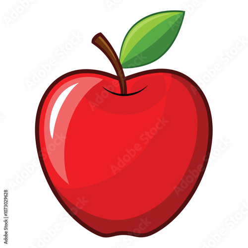 red apple isolated on white