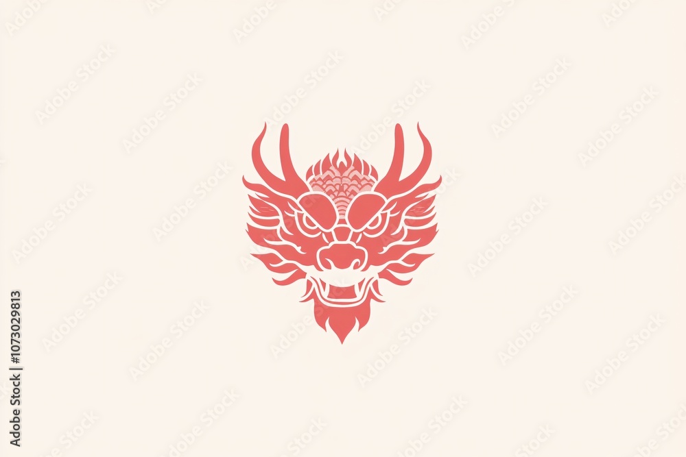 Simple Red Dragon Head Icon Design Simple Red Dragon Head Icon Design