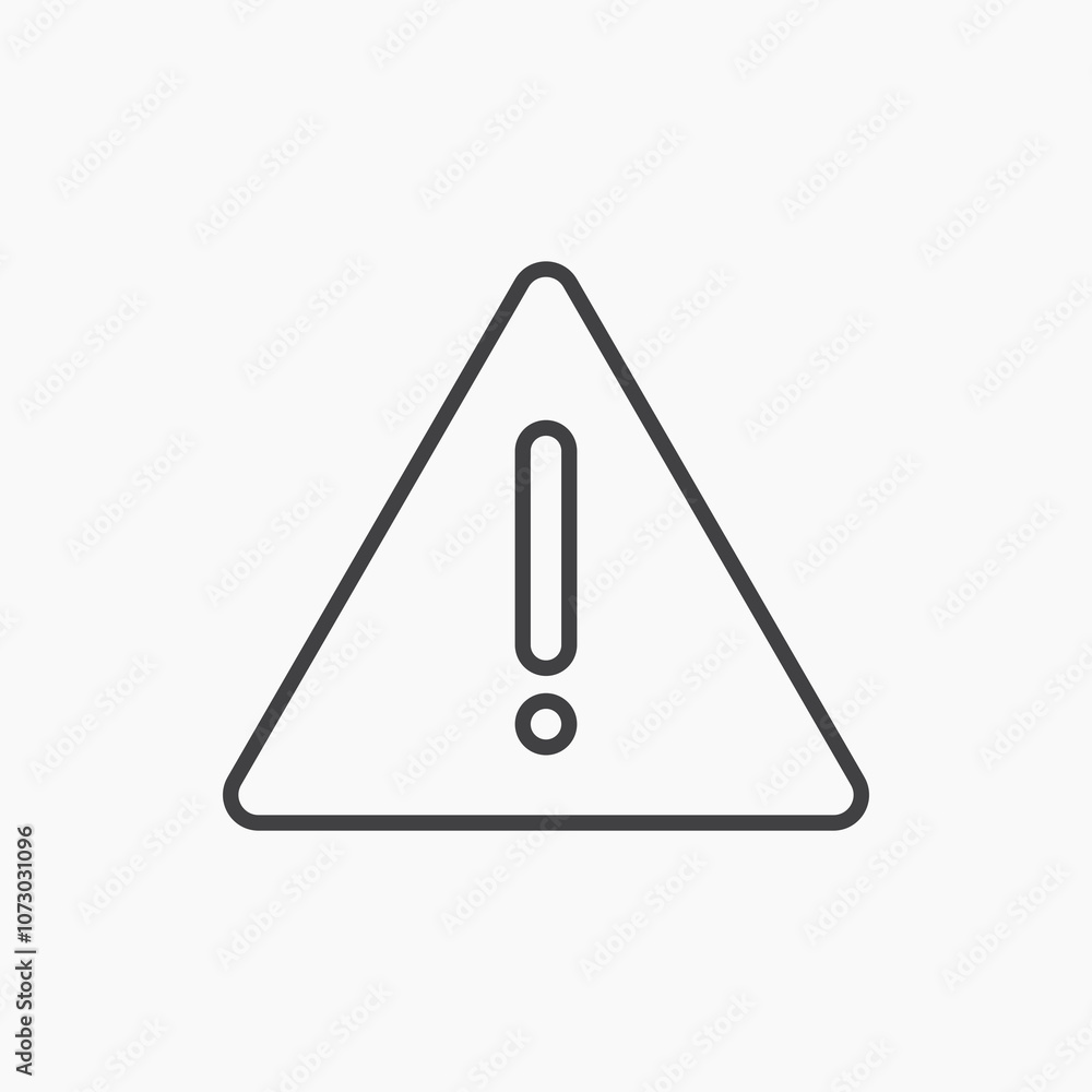 Warning icon isolated on white background Warning icon isolated on white background