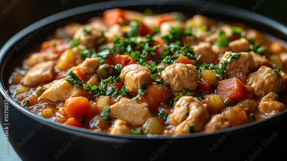 Chicken stew, a hearty meal Chicken stew, a hearty meal
