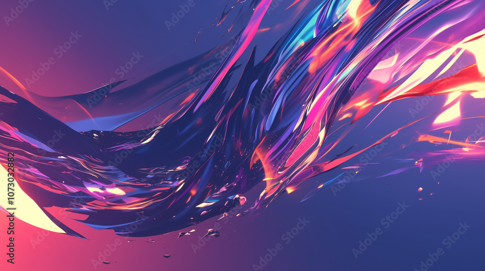 Abstract colorful waves flowing across a dark background Abstract colorful waves flowing across a dark background