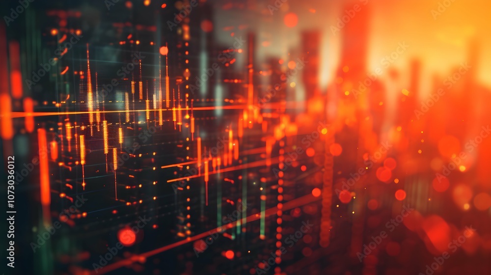 Fototapeta premium stock Market Concept financial chart with up - down trend line candlestick graph in stock market for Business audit stock financial finance management on analysis data strategy with graph .