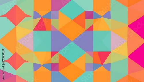 Wallpaper Mural Abstract Colorful Geometric Pattern, Torontodigital.ca