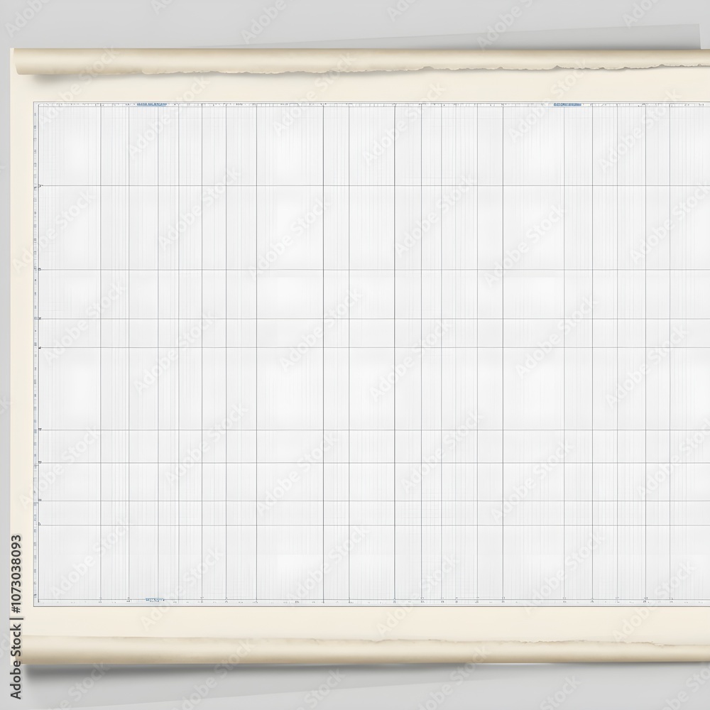 Fototapeta premium Vector panorama drafting paper. Graphic regular dots grid background. Panorama paper sheet for web design Generative AI