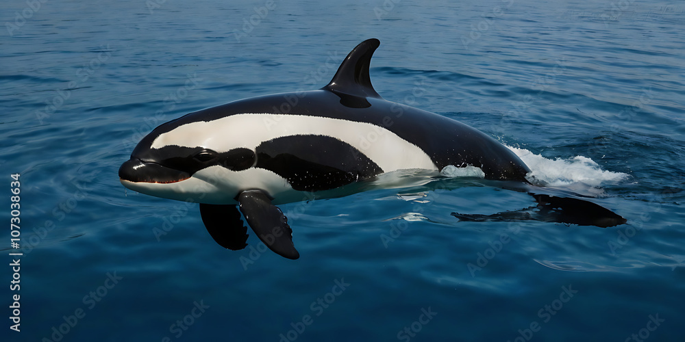 Fototapeta premium Orca, SeaLife, underwater, arctic, created by Generative AI