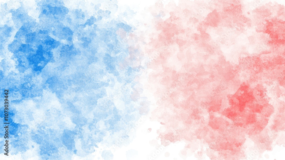 Abstract watercolor background featuring blue and red hues blending softly together, perfect for artistic designs, invitations, or creative projects to evoke emotion and warmth.