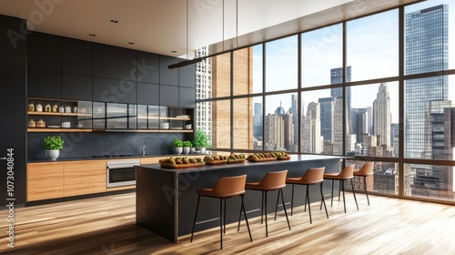 Wallpaper Mural Contemporary Kitchen with Natural Lighting Features Torontodigital.ca