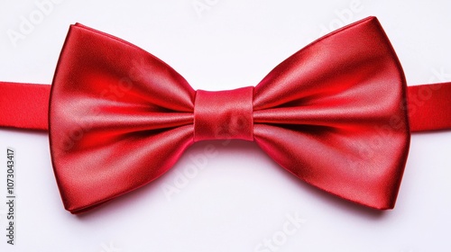 Elegant Red Bow Tie on White Background