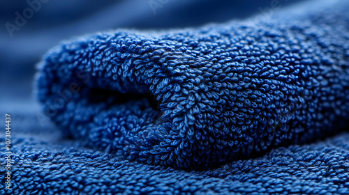 Closeup of Blue Terrycloth Towel