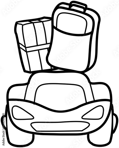 Homecoming Doodle element coloring page cartoon Illustration