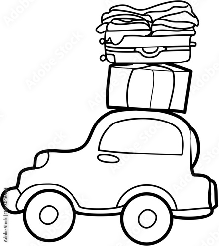 Homecoming Doodle element coloring page cartoon Illustration