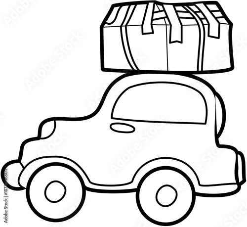 Homecoming Doodle element coloring page cartoon Illustration