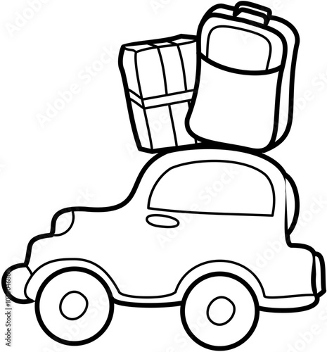 Homecoming Doodle element coloring page cartoon Illustration