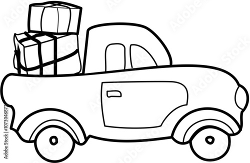 Homecoming Doodle element coloring page cartoon Illustration