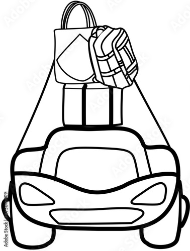 Homecoming Doodle element coloring page cartoon Illustration