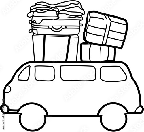 Homecoming Doodle element coloring page cartoon Illustration