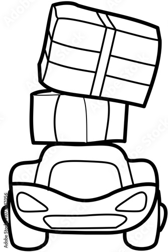 Homecoming Doodle element coloring page cartoon Illustration