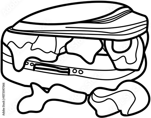 Homecoming Doodle element coloring page cartoon Illustration
