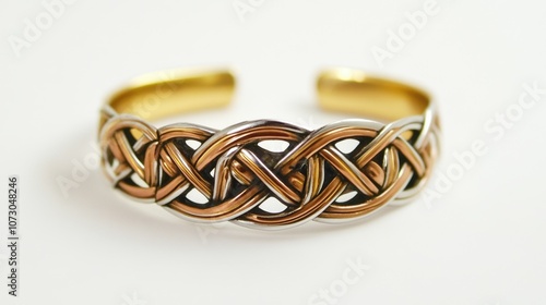 Elegant Celtic Knot Bracelet in Gold and Silver Colors