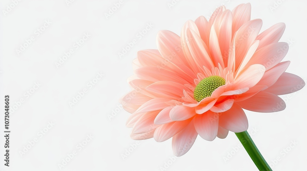 Closeup of single pink flower blossom, study in floral beauty and delicate nature Closeup of single pink flower blossom, study in floral beauty and delicate nature