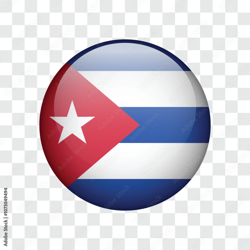 Round circle flag of Cuba on isolated background. Vector Illustration. Round circle flag of Cuba on isolated background. Vector Illustration.