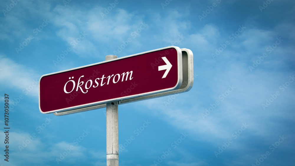 Fototapeta premium Signposts the direct way to Green Power