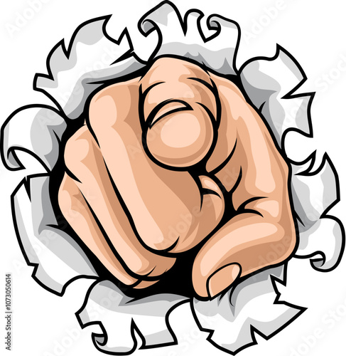 A need or want you pointing finger cartoon hand icon concept