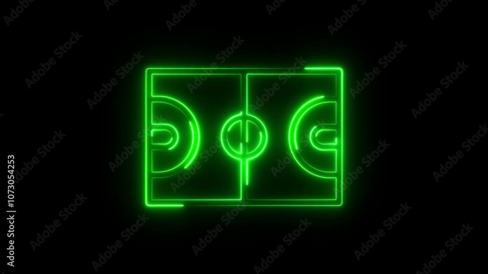 Animation of neon sports stadium on black background with neon lights ,Neon pink basketball court animation Animation of neon sports stadium on black background with neon lights ,Neon pink basketball court animation
