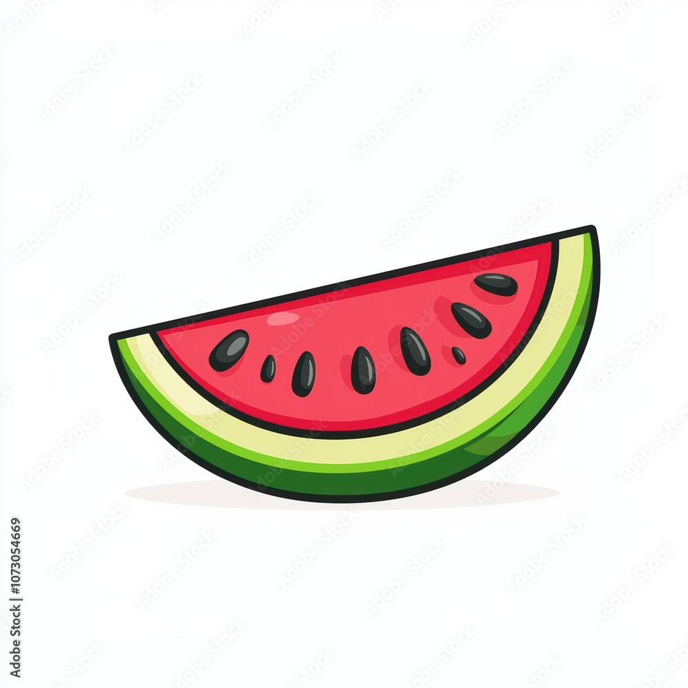 A vibrant slice of watermelon showcasing its juicy red flesh and contrasting green rind, isolated on a white background. A vibrant slice of watermelon showcasing its juicy red flesh and contrasting green rind, isolated on a white background.