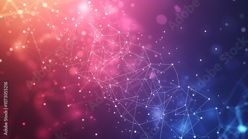 Wallpaper Mural Digital Wave Flow with Particles and Data Points with abstract dots and lines for tech processe , data transfer and encryption, digital archives, sound and graphic presentations, science, education . Torontodigital.ca