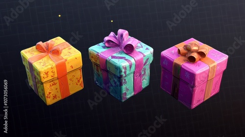 Ð¡olored gift boxes isolated on a transparent background. Generative AI photo