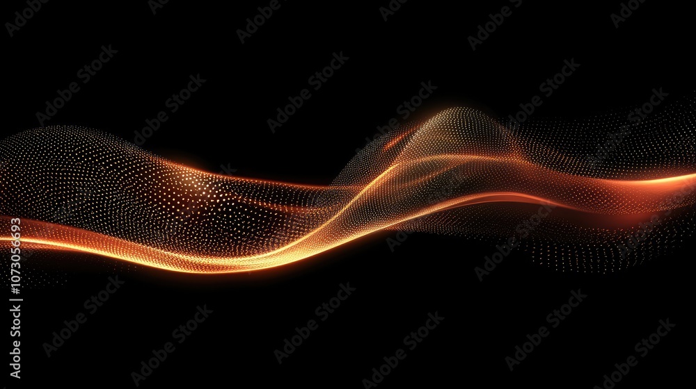 Abstract wave of glowing orange light, creating a sense of motion and fluidity against a dark background, ideal for digital design, wallpapers, or technology themes. Abstract wave of glowing orange light, creating a sense of motion and fluidity against a dark background, ideal for digital design, wallpapers, or technology themes.