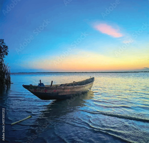 Serene Sunset by the Shore