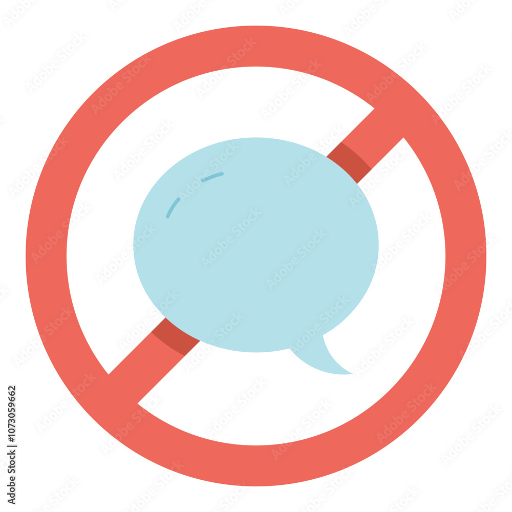 ban speech flat icon ban speech flat icon
