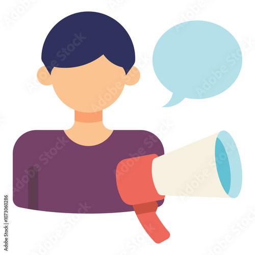 male activist flat icon
