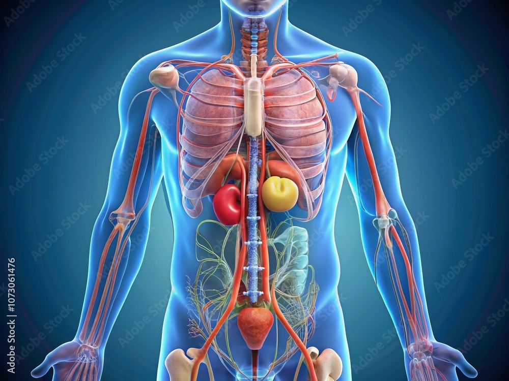 Detailed Anterior View of the Urinary System with a Focus on Anatomical Structures in a Zoomed Perspective, Showcasing Key Organs and Their Relationships for Educational Purposes Detailed Anterior View of the Urinary System with a Focus on Anatomical Structures in a Zoomed Perspective, Showcasing Key Organs and Their Relationships for Educational Purposes