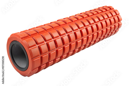 Foam roller for muscle recovery, isolated on a transparent or white background. photo