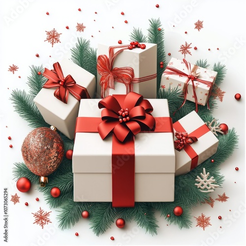 Christmas sale offer banner on white background  