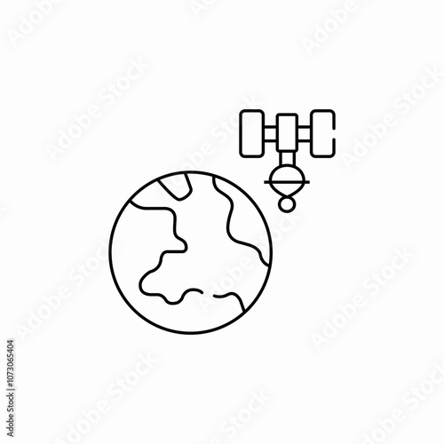earth artificial satellite icon sign vector