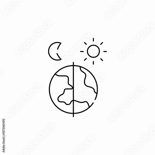 earth day and night icon sign vector