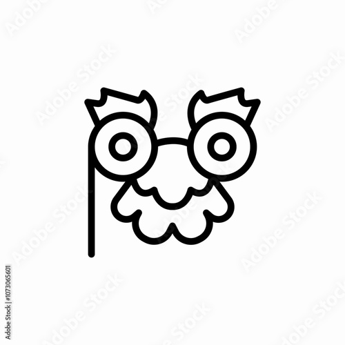 fake mask nose moustache icon sign vector