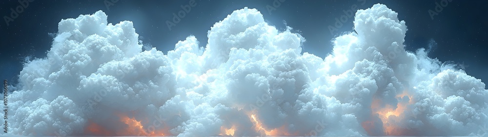 A breathtaking view of fluffy white clouds illuminated by subtle light, creating an ethereal atmosphere that evokes calm and wonder. A breathtaking view of fluffy white clouds illuminated by subtle light, creating an ethereal atmosphere that evokes calm and wonder.