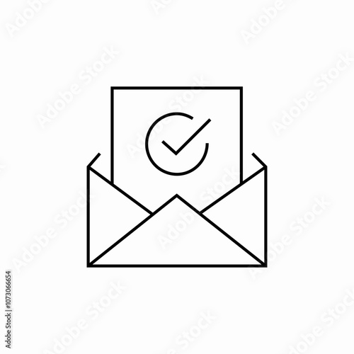 mail check mark icon sign vector