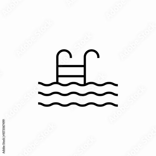 pool ladder icon sign vector