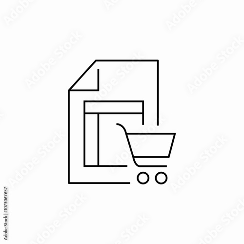 shopping invoice file icon sign vector