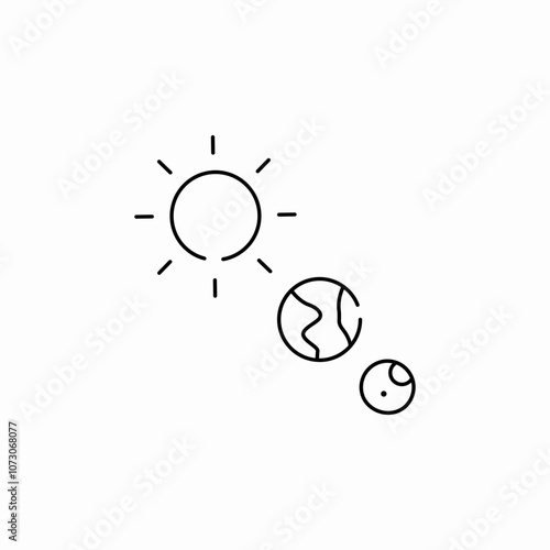 sun earth moon icon sign vector
