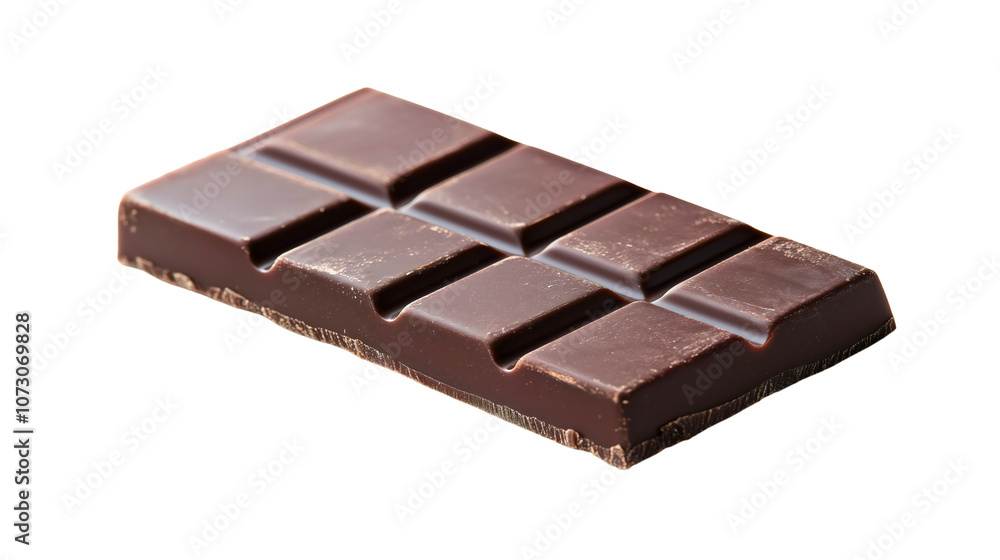 Chocolate bar with dark brown cacao, isolated candy dessert snack, a sweet cocoa treat perfect for gourmet food lovers looking for a delicious bite Chocolate bar with dark brown cacao, isolated candy dessert snack, a sweet cocoa treat perfect for gourmet food lovers looking for a delicious bite