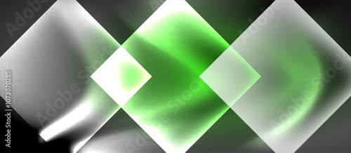Dark neon colors with glass square shapes