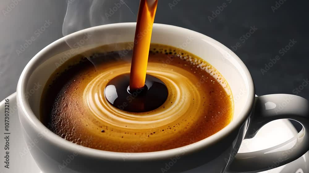 Pouring Fresh Coffee into Cup with Rich Crema Swirl
Pouring Fresh Coffee into Cup with Rich Crema Swirl